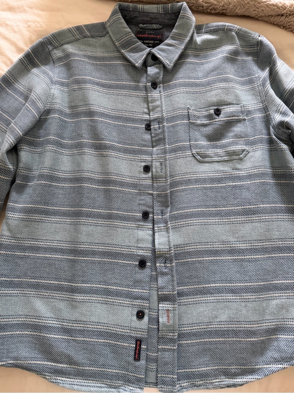 Weatherproof Men’s Blue Striped Button-Down Shirt
